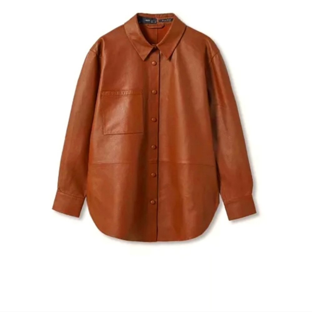 Mango Genuine Leather Jacket - Picture 7 of 14